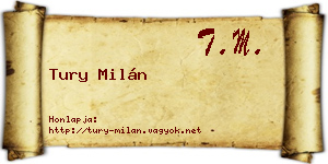 Tury Milán névjegykártya